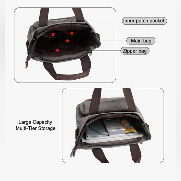 Blue denim canvas tote/shoulder/crossbody bag -women’s. - Picture 7 of 16